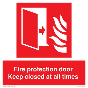 Fire protection door Keep closed at all times